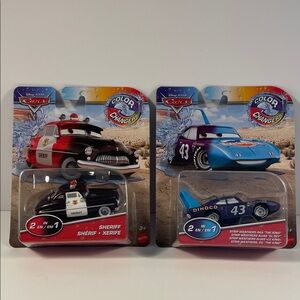Disney Cars Color Changers Set - Sheriff and Dinoco